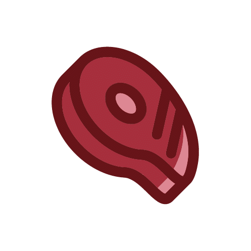 Detailed Meat Steak Pictogram, Top View
