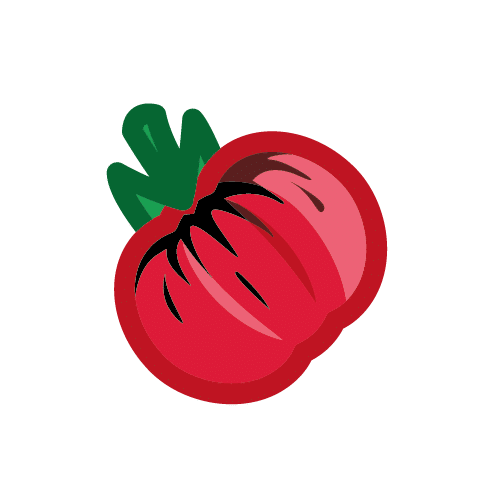 Red Beefsteak Tomato Pictogram with Green Stem