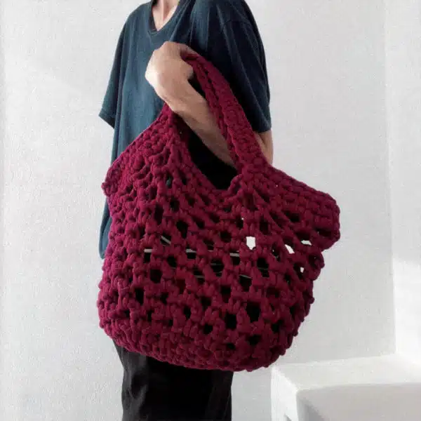 Ingrid" Basket Bag The Mama Made Bordeaux