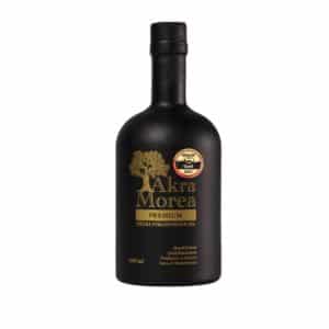 Bouteille d'huile d'olive extra vierge de qualité supérieure pour récolte précoce par Akra Morea Olive Oil