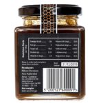 Étiquette arrière du miel de chêne d'Ebion avec informations nutritionnelles, ingrédients et histoire