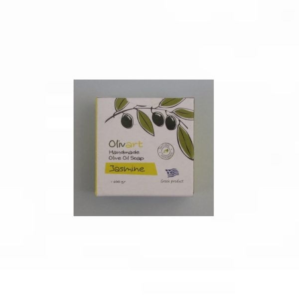 Savon naturel à l'huile d'olive Olivart - Jasmin (Kalypso, 100 g, île de Lesvos, parfum jasmin)