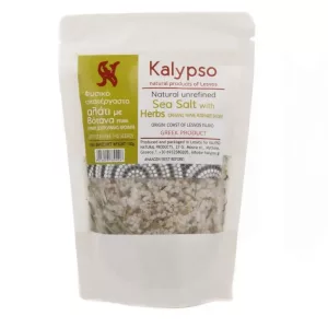 Kalypso natural sea salt with herbs (Lesbos island, 150 g, unrefined Greek herbs)