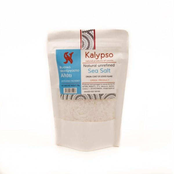 Kalypso Natural Unrefined Sea Salt (Lesvos Island, 150g, Unprocessed, Eco-Friendly Packaging)