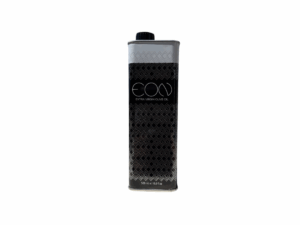 Bouteille métallique de 500 ml d’huile d’olive extra vierge EON, design noir et blanc