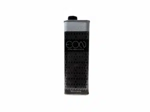 Bouteille métallique de 500 ml d’huile d’olive extra vierge EON, design noir et blanc