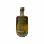 Face arrière de la bouteille en verre de 500 ml d’huile d’olive extra vierge EON, avec texte descriptif et valeurs nutritionnelles