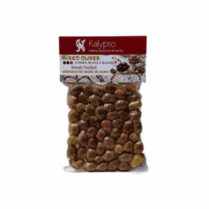 Miscela di olive greche Kalypso - 200 g - olive verdi, nere e bionde.