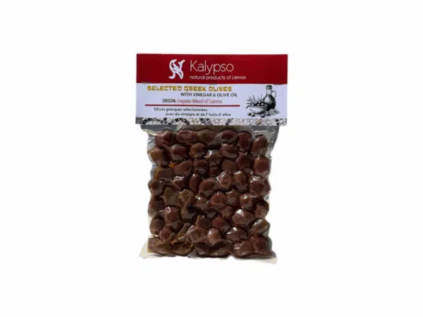 Olives grecques Kalypso en huile d’olive extra vierge et vinaigre – 200 g