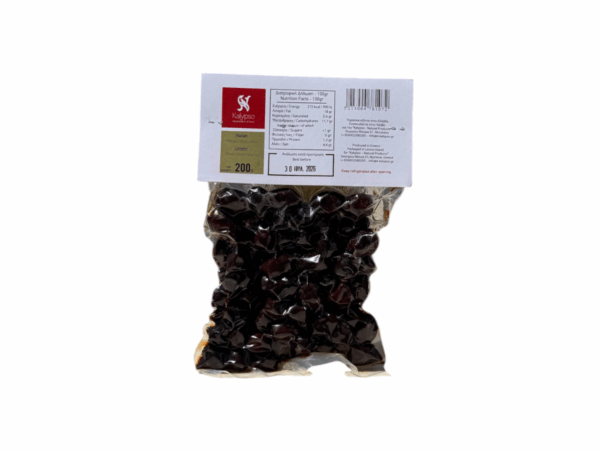 Rear view of Kalypso salted black olives - 200 g