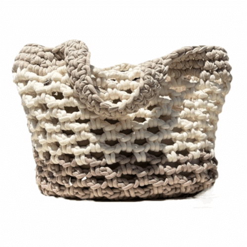 Sac Ingrid bicolore crocheté main grande taille avec poche waterproof – The Mama Made