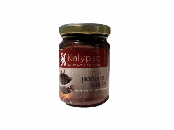 Tapenade d’olives noires Kalypso – pot de 135 g, produit artisanal de Lesvos