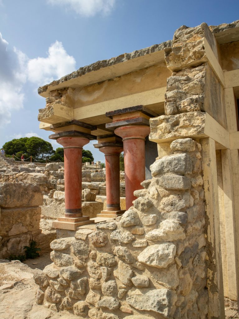 The Palace of Knossos is particularly famous thanks to the legend of King Minos and the Minotaur, a mythological creature locked in the labyrinth beneath the palace. These mythical stories, combined with the historical and archaeological importance of the site, have made Knossos a symbol of Minoan civilization. Image for blog post Visit Palace of Knossos at Growy & Tasty - Online Greek Market where you can buy products of Greece.