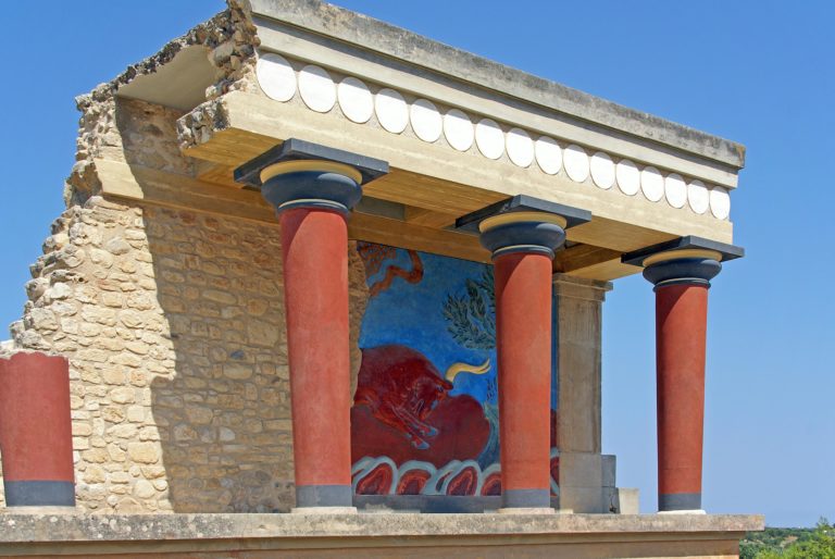The Palace of Knossos, with its rich history, advanced architecture and mythological legends, is a must-visit destination for anyone interested in the ancient Minoan civilization and the history of Greece. Image for Must see places in Greece by Growy & Tasty - Online Greek Market