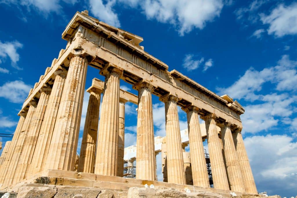Parthénon à Athènes, patrimoine antique grec
