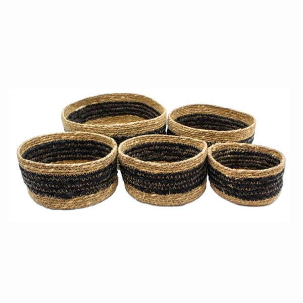 Set of 5 black baskets