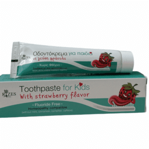 Dentifricio naturale per bambini, gusto fragola, senza fluoro, 75 ml - Rizes Crete.