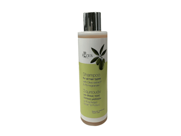 Rizes Crete shampoo for all hair types (250 ml) with olive and pomegranate extracts.