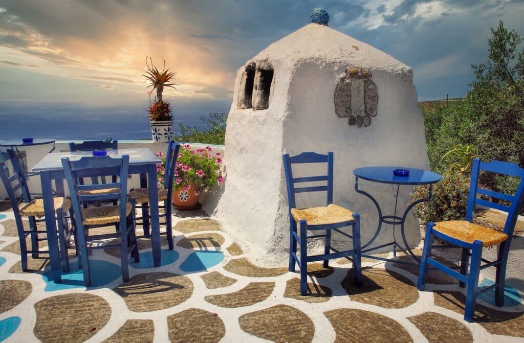 Tavernes en Crète.