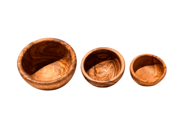 Bols en bois d’olivier grec, différentes tailles, Rizes Wood.