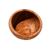 Bol en bois d’olivier grec de 10 cm vue du dessus, Rizes Wood.