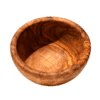 Bol en bois d’olivier grec de 12 cm, vue du dessus, Rizes Wood.