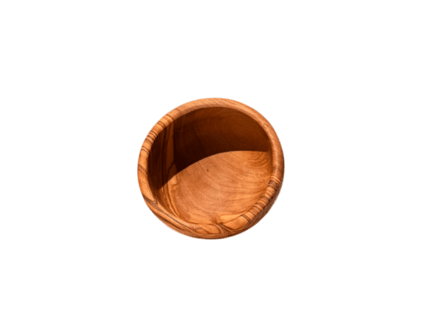 Bol en bois d’olivier grec de 8 cm, vue du dessus, Rizes Wood.