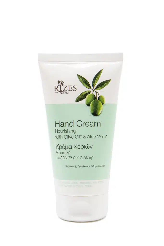 Hand cream with Aloe Vera and organic olive oil, nourishing and moisturizing, from Rizes Crete.