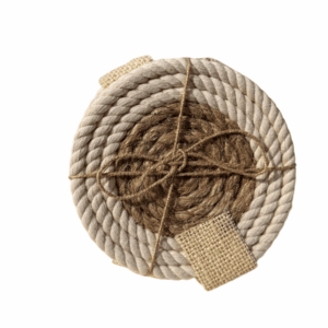 Set di 4 sottobicchieri bianchi e beige in corda intrecciata Rizes Home - Pratico accessorio decorativo.