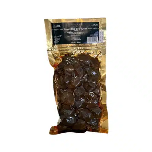 Sachet de 200 g d’olives dénoyautées de Chalkidiki EON.