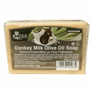 Sapone al latte d'asina e olio d'oliva, 100g, Rizes Creta