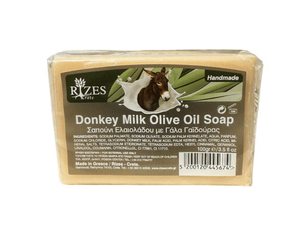 Savon au lait d'ânesse et huile d’olive, 100g, Rizes Crete