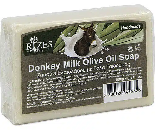 Handmade donkey's milk and olive oil soap from Rizes Crete.