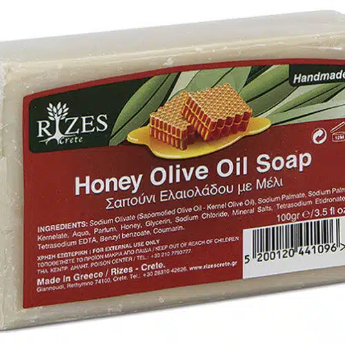 Handmade honey and olive oil soap from Rizes Crete.