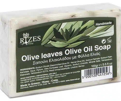 Handmade olive leaf and olive oil soap from Rizes Crete.