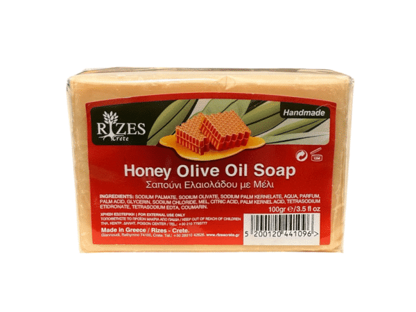 Savon naturel au miel et à l’huile d’olive 100g - Rizes Crete.
