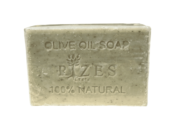 Savon aux feuilles d’olivier et à l’huile d’olive 100g - Vue du dos - Rizes Crete.