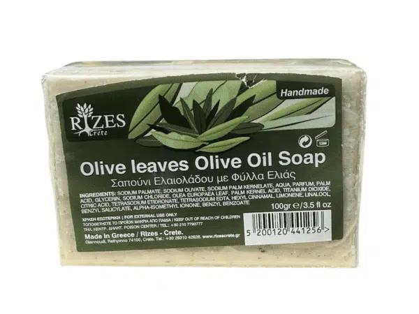 Savon aux feuilles d’olivier et huile d’olive, 100g, Rizes Crete.