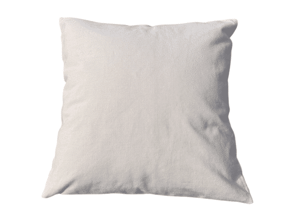 Coussin art déco beige 45 x 45 cm, face arrière, Rizes Home.