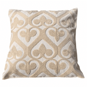 Cuscino beige art déco 45 x 45 cm, fronte, Rizes Home.