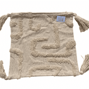 Fodera per cuscino beige con motivo geometrico - 45 x 45 cm Rizes Home.