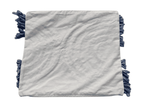 Housse de coussin décoratif blanche avec des cercles bleus (45 x 45 cm) – Rizes Home