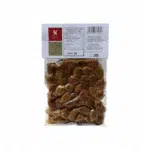 Vue arrière du sachet de 200 g d’olives vertes Kalypso marinées à l’huile d’olive vierge extra et au vinaigre