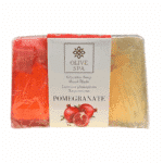 100g σαπούνι Olive Spa με ρόδι και φυτική γλυκερίνη, χειροποίητο με φυσικό άρωμα ροδιού και συστατικά φιλικά προς το δέρμα.