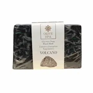 Savon volcanique de 100 gr à la glycérine végétale, fabriqué à la main par Olive Spa.