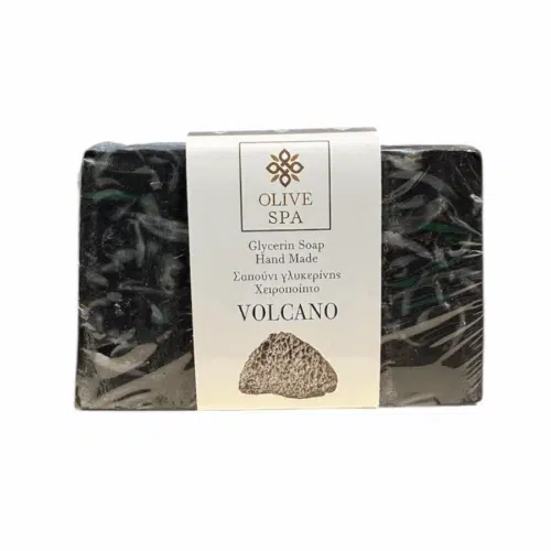 Savon volcanique de 100 gr à la glycérine végétale, fabriqué à la main par Olive Spa.