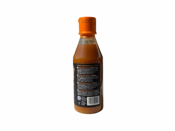 Crème balsamique à l’orange Messino – étiquette arrière 250 ml