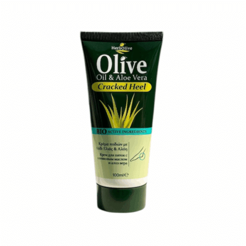 Crème pour talons très secs Herbolive à l’huile d’olive bio et aloe vera – 100 ml