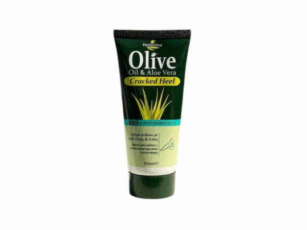 Crème pour talons très secs Herbolive à l’huile d’olive bio et aloe vera – 100 ml