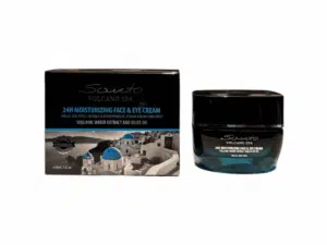Crème hydratante 24H pour le visage et les yeux, contenant de l'extrait d'eau volcanique et de l'huile d'olive, 50 ml, marque Olive Spa.